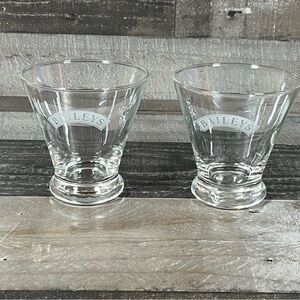Set Of 2 Vintage Bailey's Irish Cream 8oz Etched Glasses 4" x 3.25"